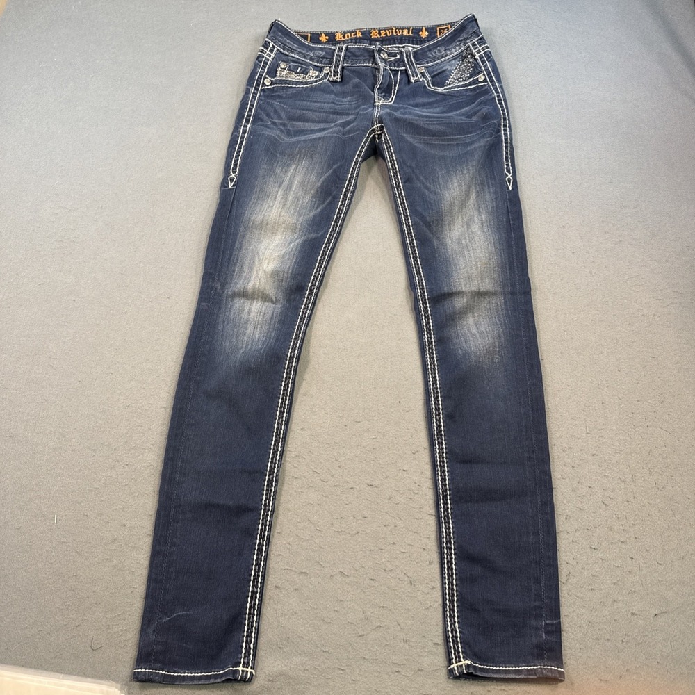 Rock Revival Sherry Skinny Jeans Women's 26x31 Denim Pockets Embroidered